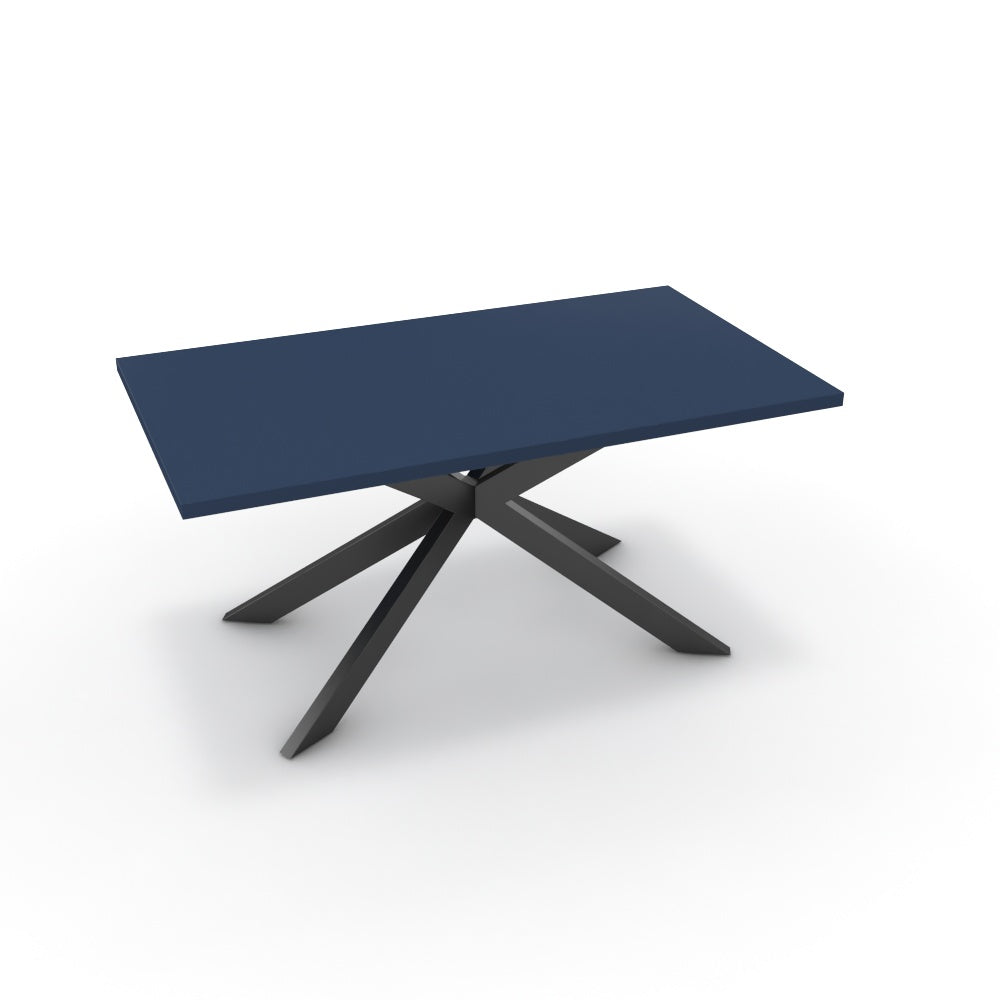 Étkezőasztal - Jama fekete lábbal - Tiroli kék, méret: 160x90