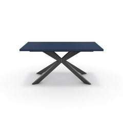 Étkezőasztal - Jama fekete lábbal - Tiroli kék, méret: 160x90