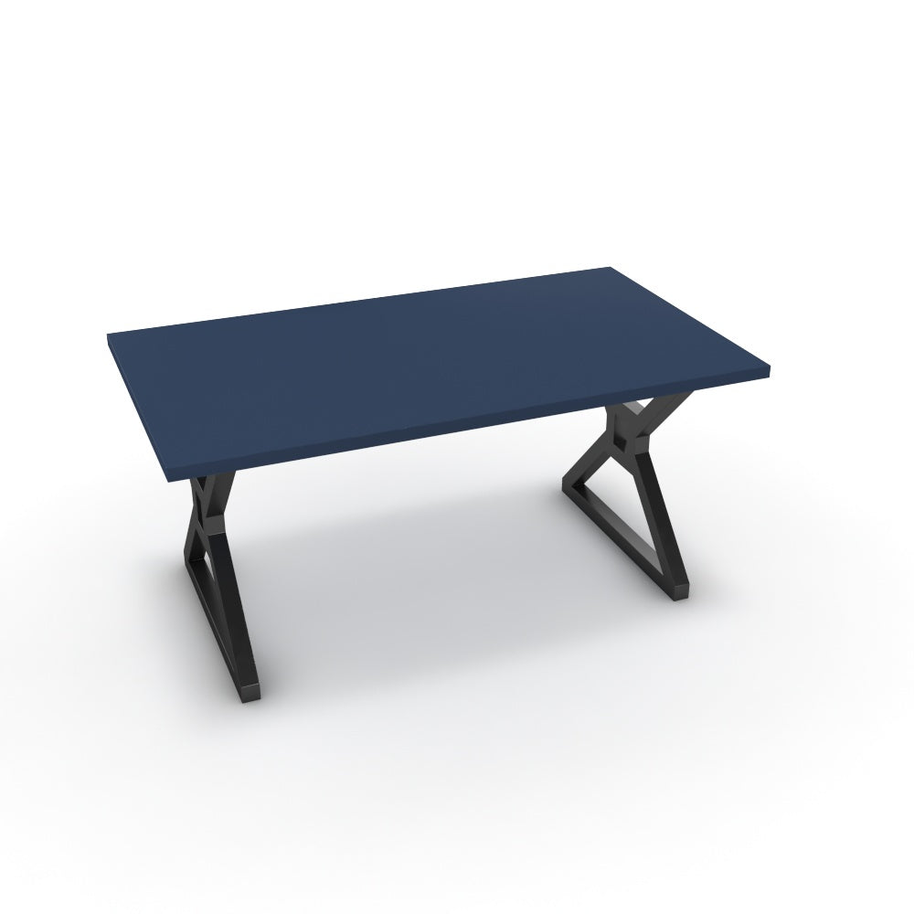 Étkezőasztal - Mandira fekete lábbal - Tiroli kék, méret: 160x90