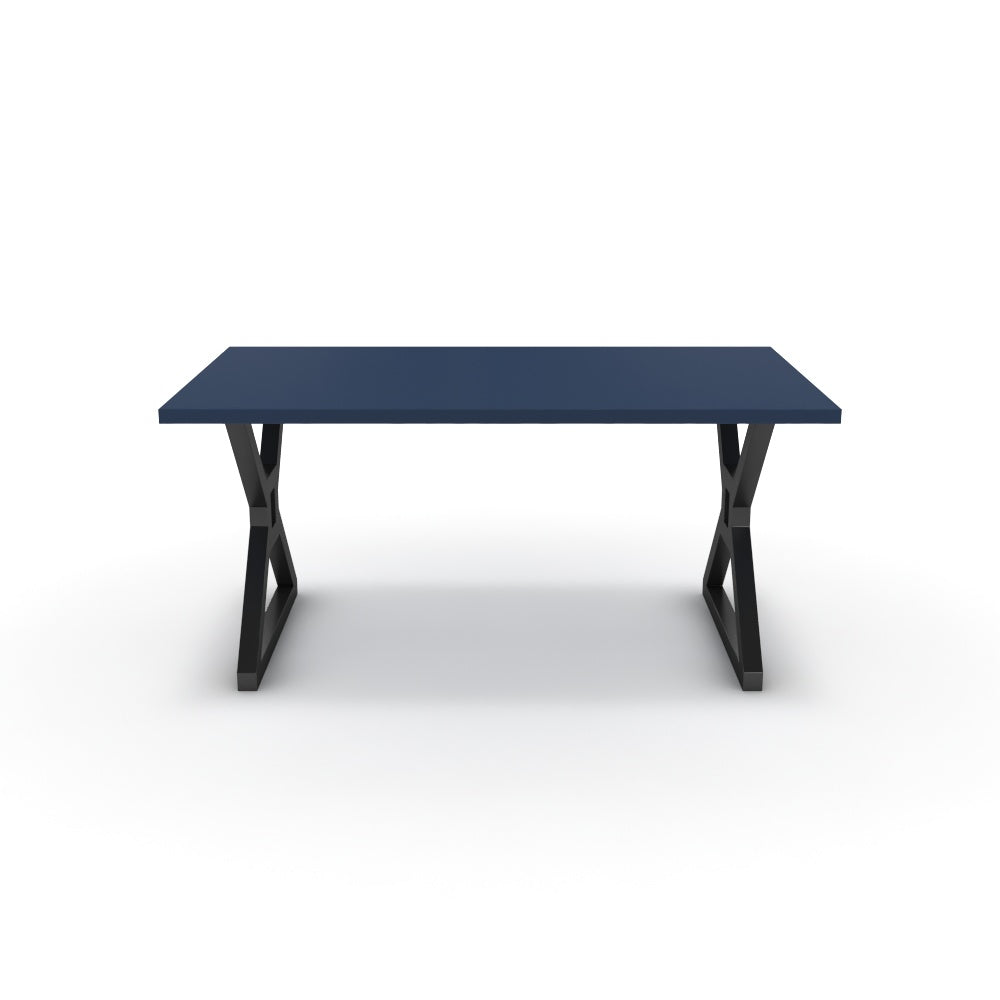 Étkezőasztal - Mandira fekete lábbal - Tiroli kék, méret: 160x90