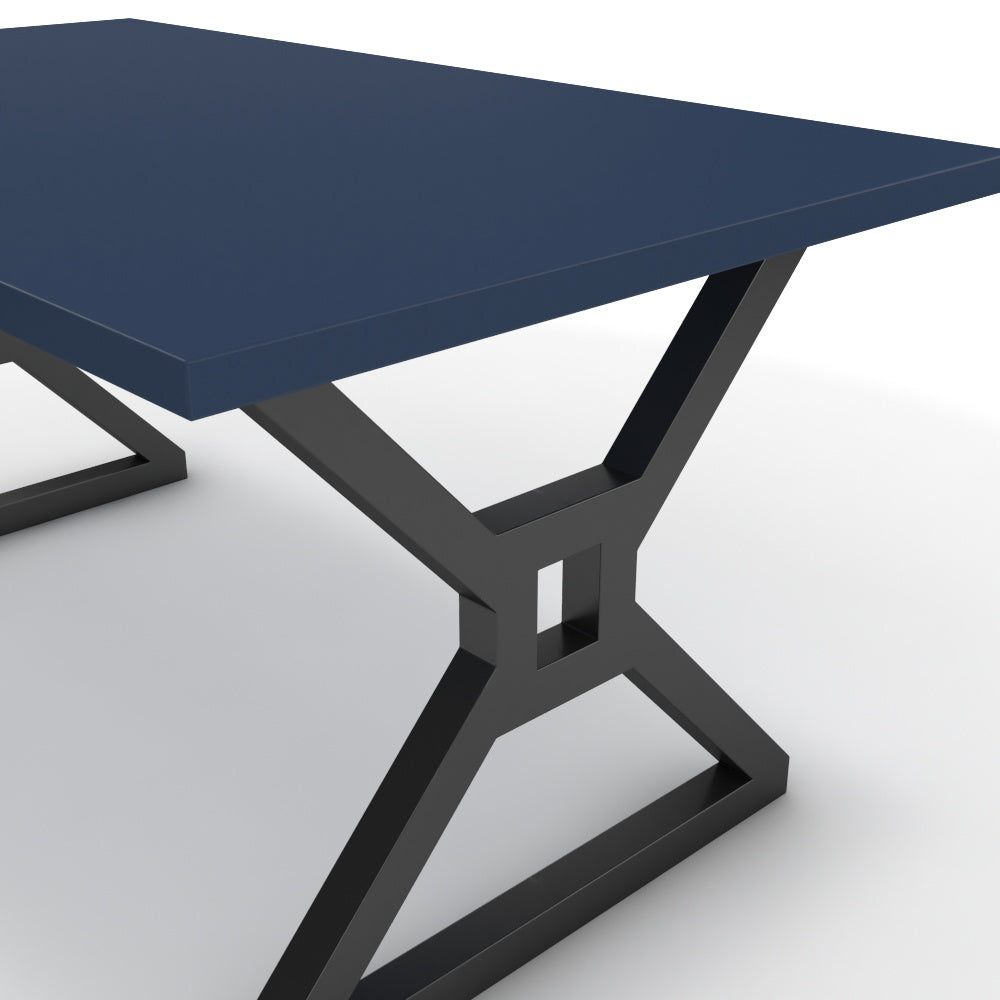 Étkezőasztal - Mandira fekete lábbal - Tiroli kék, méret: 160x90