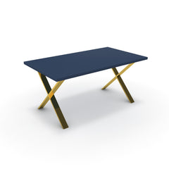 Étkezőasztal - Préma arany lábbal - Tiroli kék, méret: 160x90