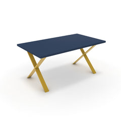 Étkezőasztal - Préma festett arany lábbal - Tiroli kék, méret: 160x90