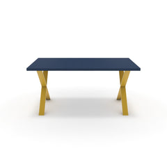 Étkezőasztal - Préma festett arany lábbal - Tiroli kék, méret: 160x90