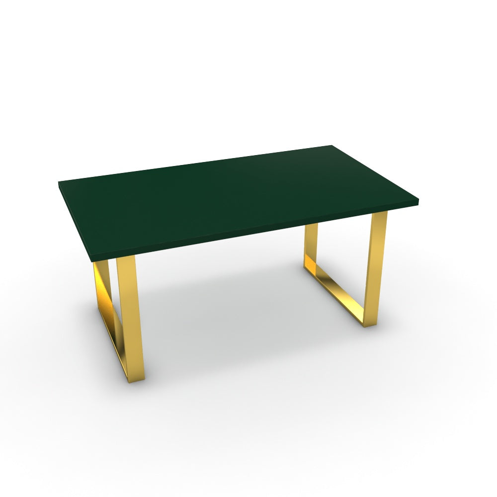 Étkezőasztal - Antara arany lábbal - Forest zöld, méret: 160x90