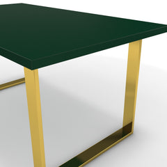 Étkezőasztal - Antara arany lábbal - Forest zöld, méret: 160x90
