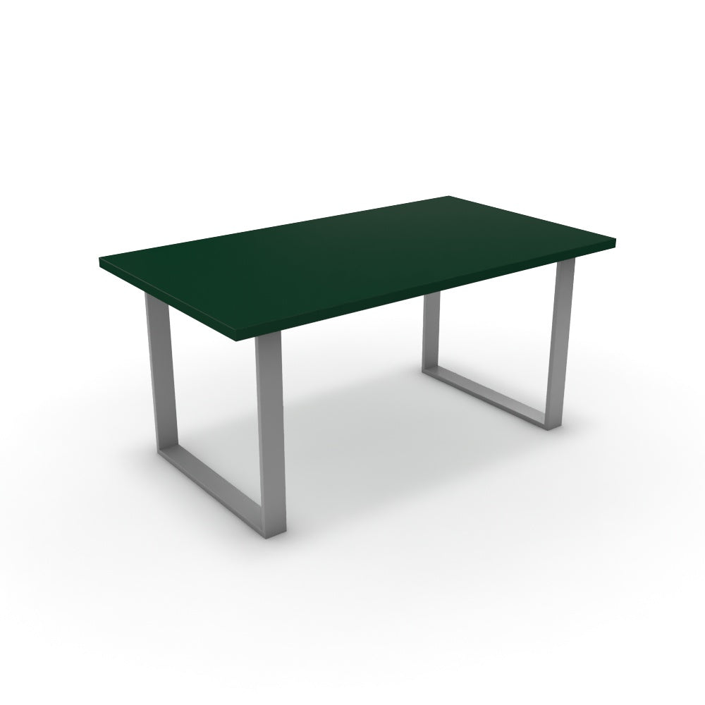 Étkezőasztal - Antara festett ezüst lábbal - Forest zöld, méret: 160x90