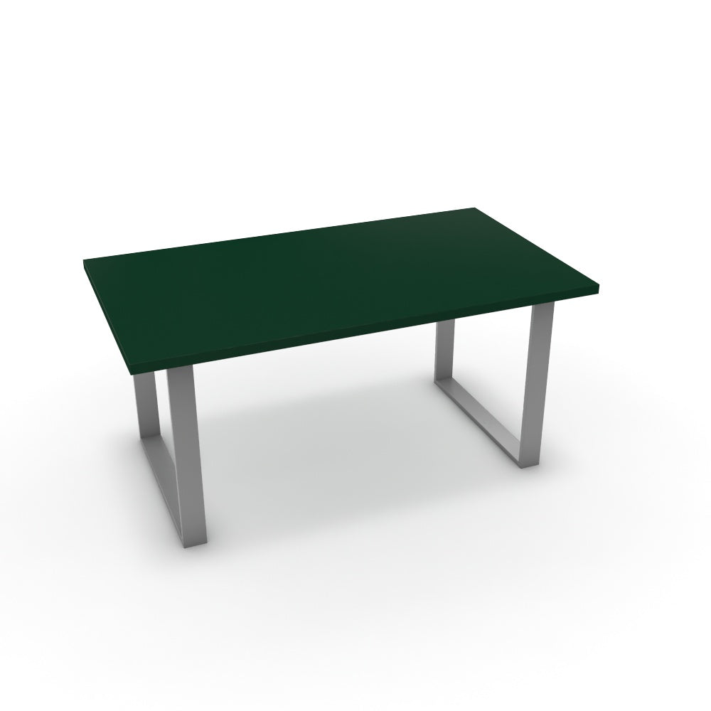 Étkezőasztal - Antara festett ezüst lábbal - Forest zöld, méret: 160x90