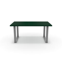Étkezőasztal - Antara festett ezüst lábbal - Forest zöld, méret: 160x90