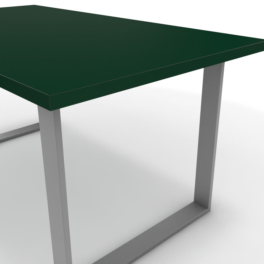 Étkezőasztal - Antara festett ezüst lábbal - Forest zöld, méret: 160x90