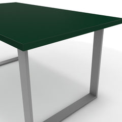 Étkezőasztal - Antara festett ezüst lábbal - Forest zöld, méret: 160x90