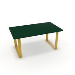 Étkezőasztal - Antara festett arany lábbal - Forest zöld, méret: 160x90