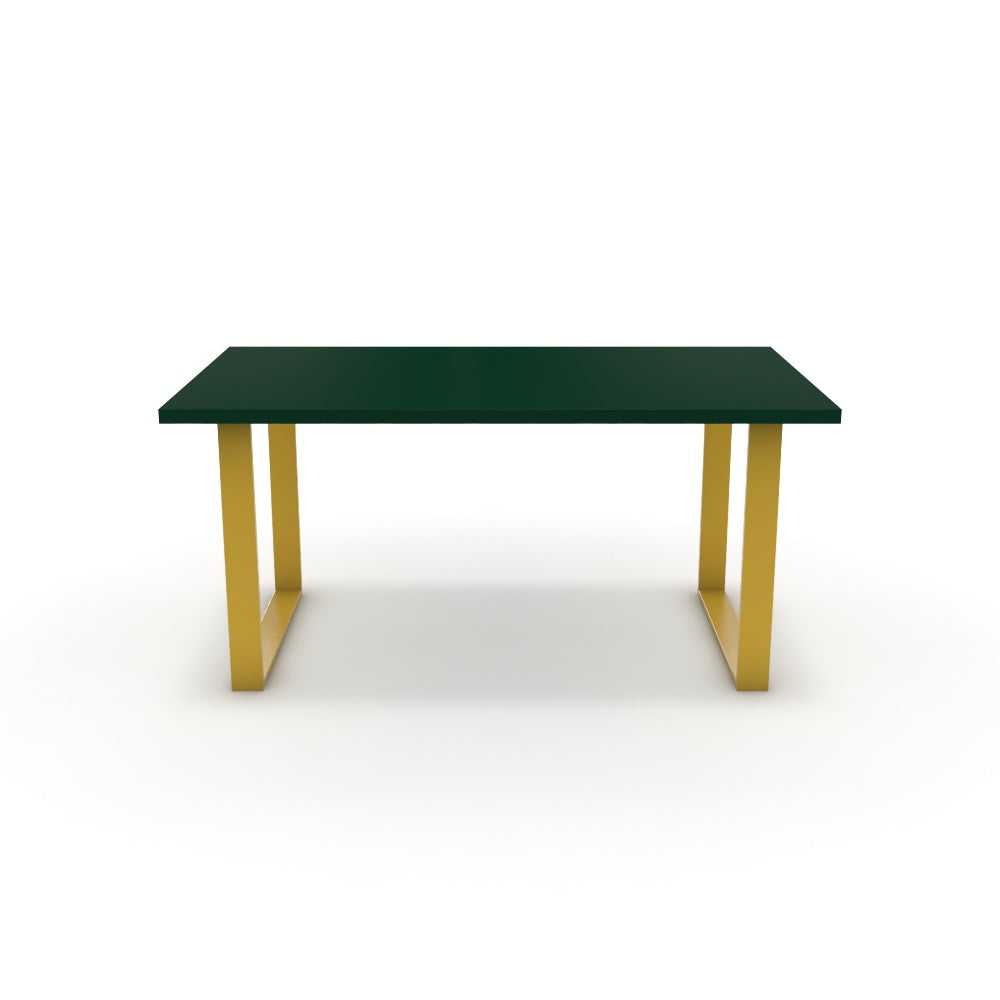 Étkezőasztal - Antara festett arany lábbal - Forest zöld, méret: 160x90