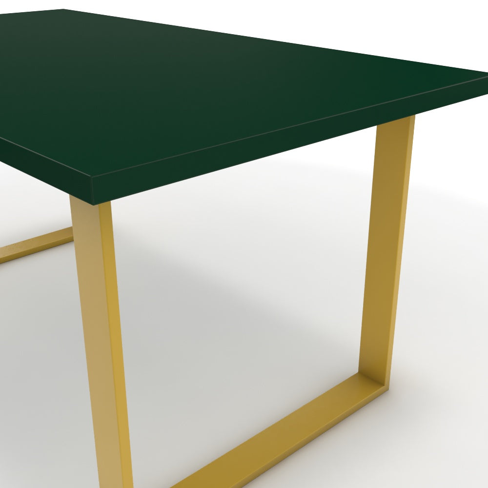 Étkezőasztal - Antara festett arany lábbal - Forest zöld, méret: 160x90