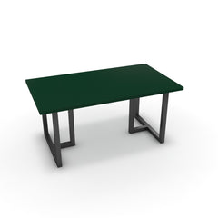 Étkezőasztal - Asara fekete lábbal - Forest zöld, méret: 160x90