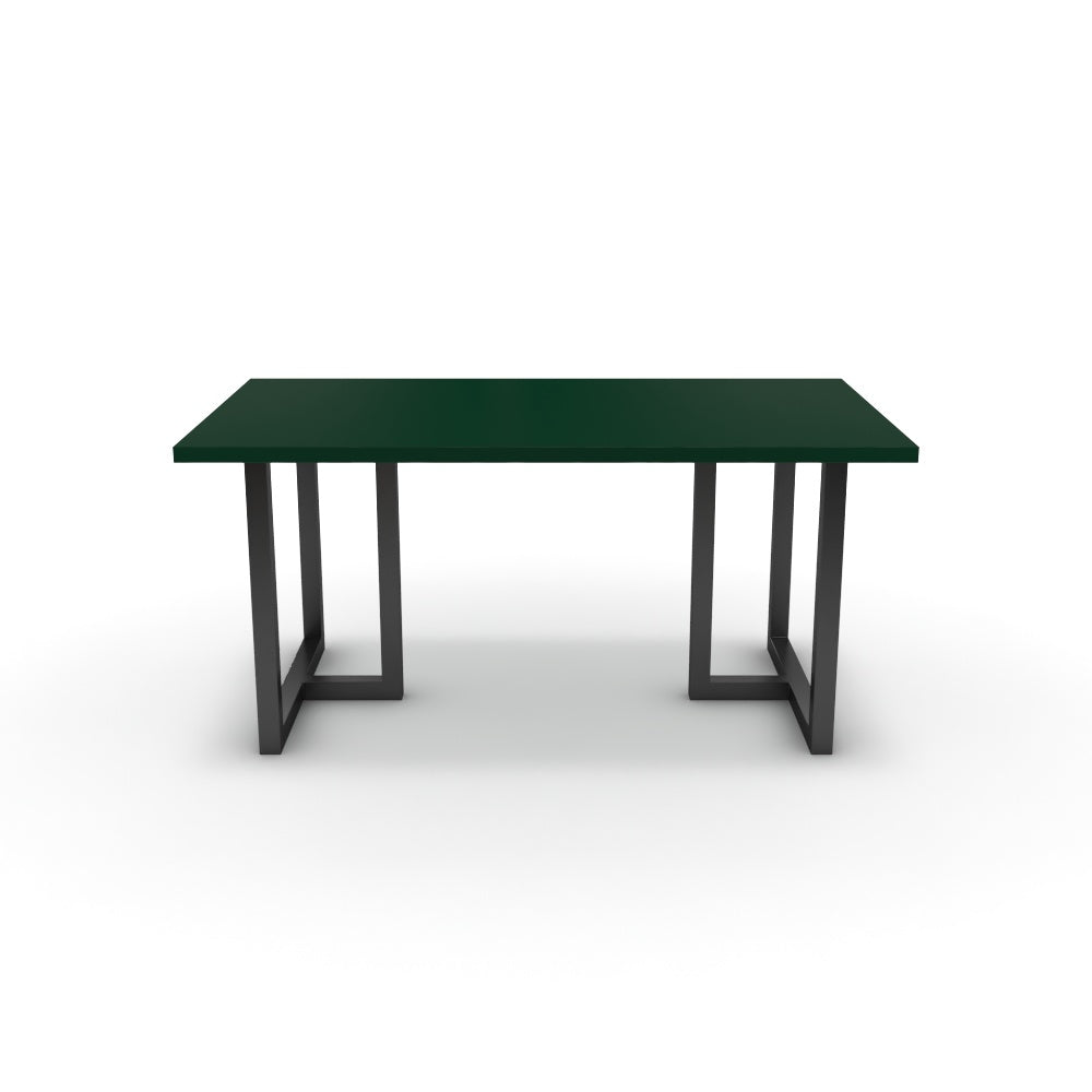 Étkezőasztal - Asara fekete lábbal - Forest zöld, méret: 160x90