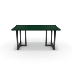 Étkezőasztal - Asara fekete lábbal - Forest zöld, méret: 160x90