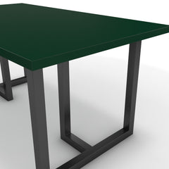 Étkezőasztal - Asara fekete lábbal - Forest zöld, méret: 160x90