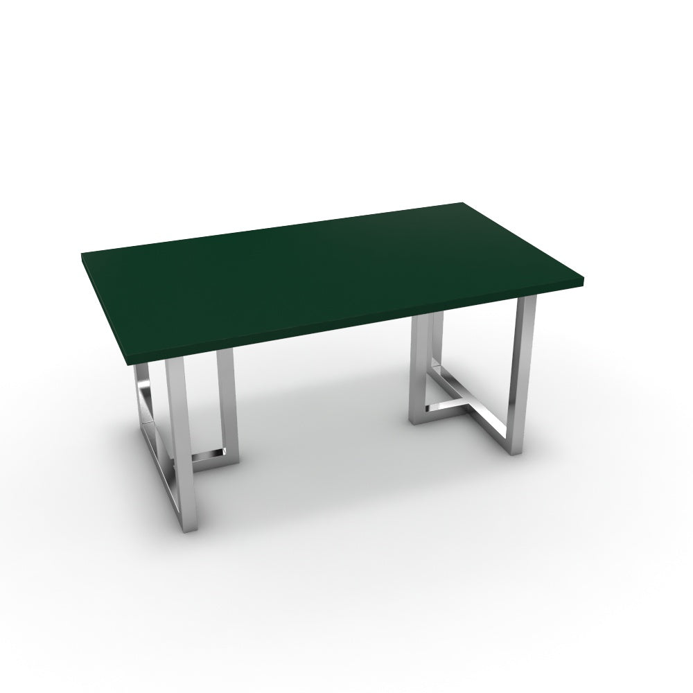 Étkezőasztal - Asara króm lábbal - Forest zöld, méret: 160x90