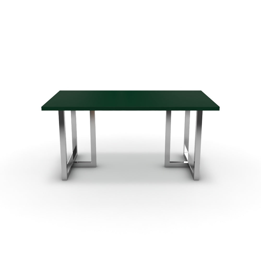 Étkezőasztal - Asara króm lábbal - Forest zöld, méret: 160x90