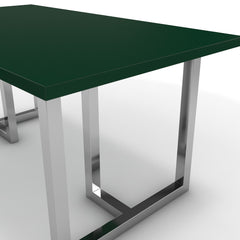 Étkezőasztal - Asara króm lábbal - Forest zöld, méret: 160x90