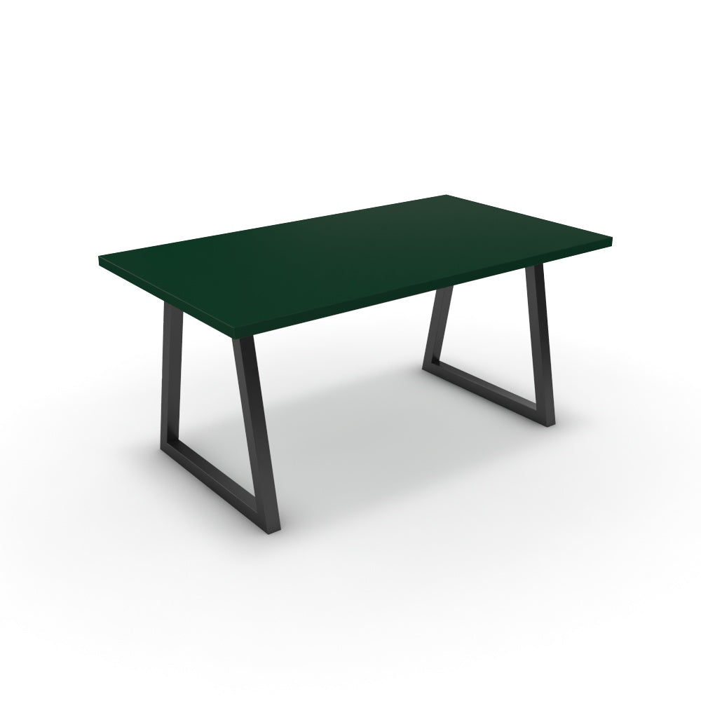 Étkezőasztal - Bala fekete lábbal - Forest zöld, méret: 160x90