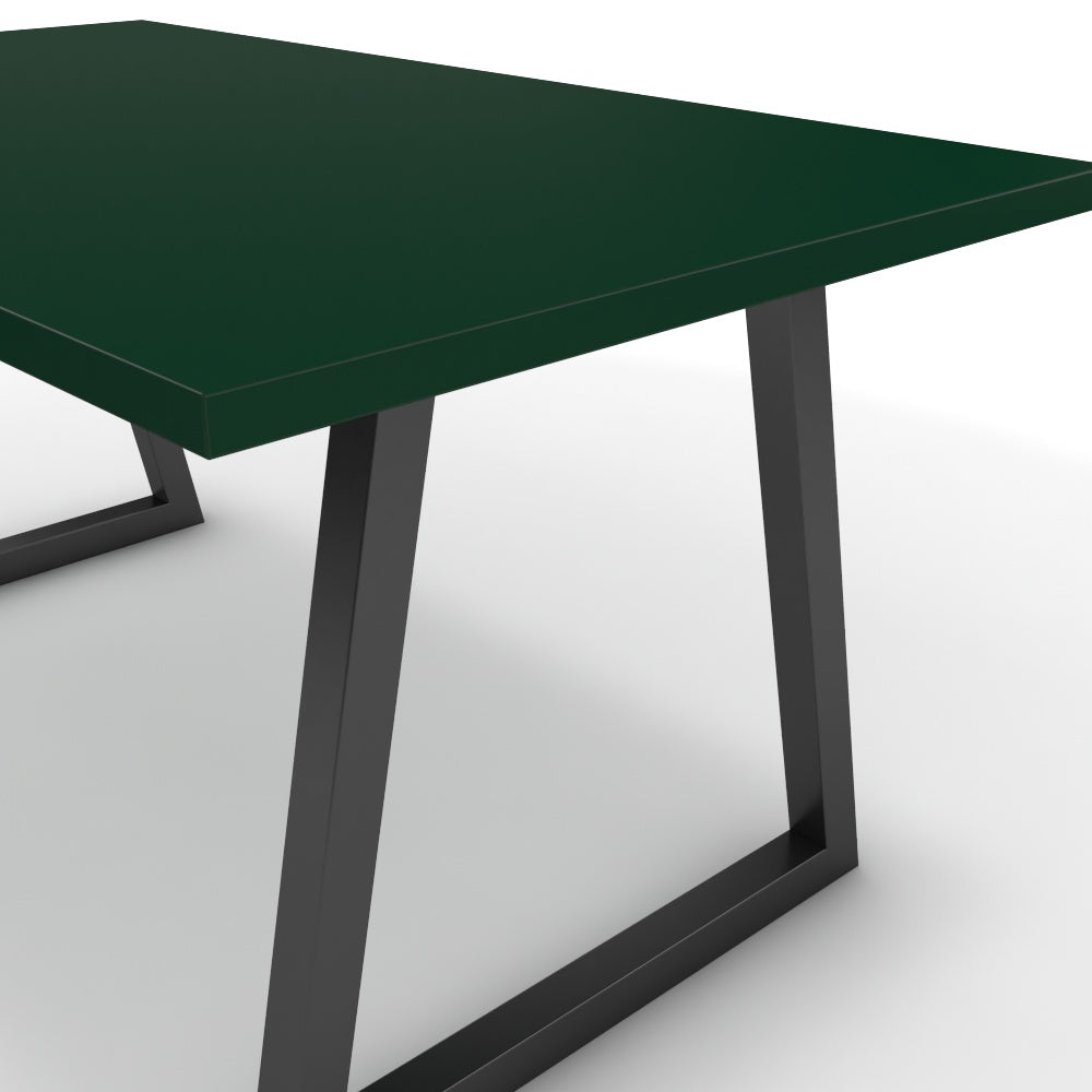 Étkezőasztal - Bala fekete lábbal - Forest zöld, méret: 160x90
