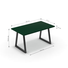 Étkezőasztal - Bala fekete lábbal - Forest zöld, méret: 160x90