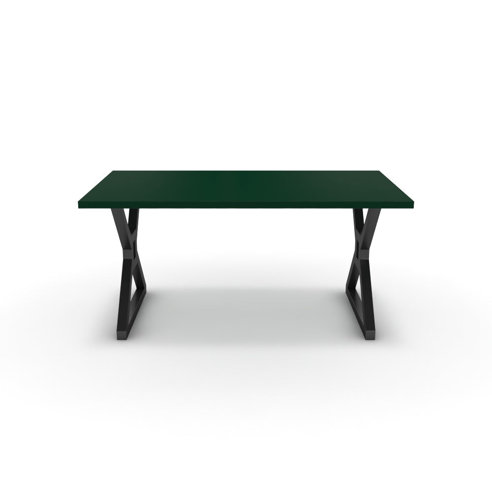 Étkezőasztal - Mandira fekete lábbal - Forest zöld, méret: 160x90