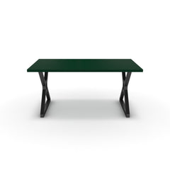 Étkezőasztal - Mandira fekete lábbal - Forest zöld, méret: 160x90