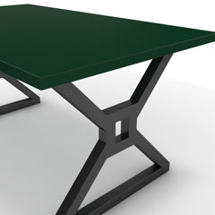 Étkezőasztal - Mandira fekete lábbal - Forest zöld, méret: 160x90