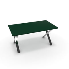 Étkezőasztal - Préma króm lábbal - Forest zöld, méret: 160x90