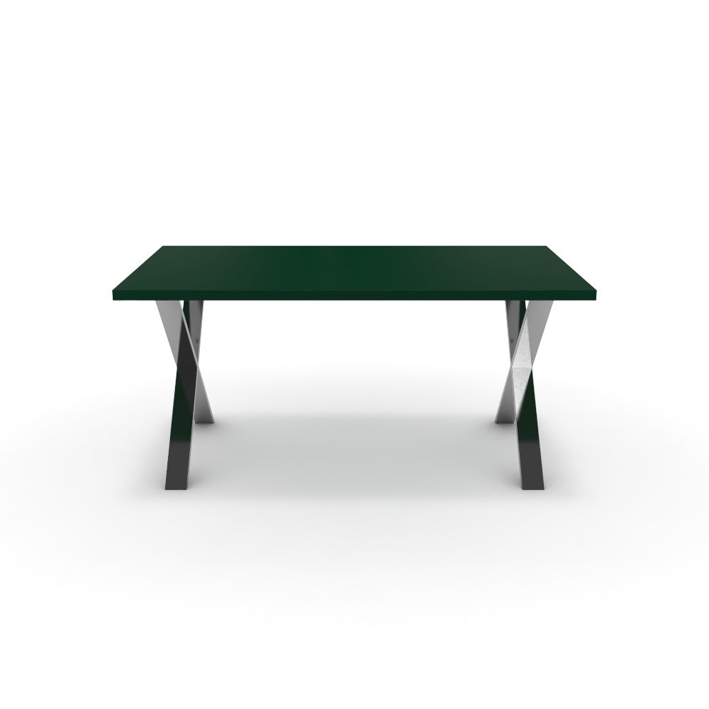 Étkezőasztal - Préma króm lábbal - Forest zöld, méret: 160x90