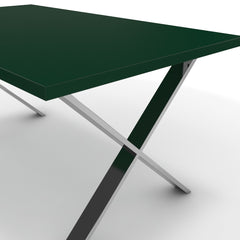 Étkezőasztal - Préma króm lábbal - Forest zöld, méret: 160x90