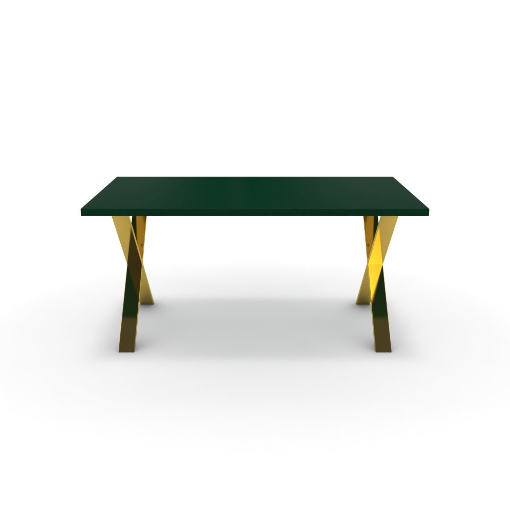 Étkezőasztal - Préma arany lábbal - Forest zöld, méret: 160x90