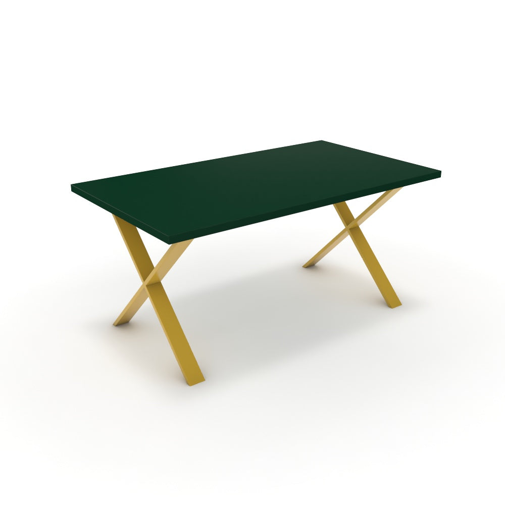 Étkezőasztal - Préma festett arany lábbal - Forest zöld, méret: 160x90