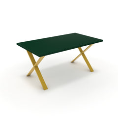Étkezőasztal - Préma festett arany lábbal - Forest zöld, méret: 160x90