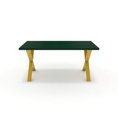 Étkezőasztal - Préma festett arany lábbal - Forest zöld, méret: 160x90
