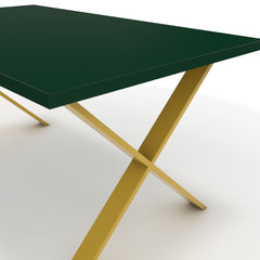 Étkezőasztal - Préma festett arany lábbal - Forest zöld, méret: 160x90