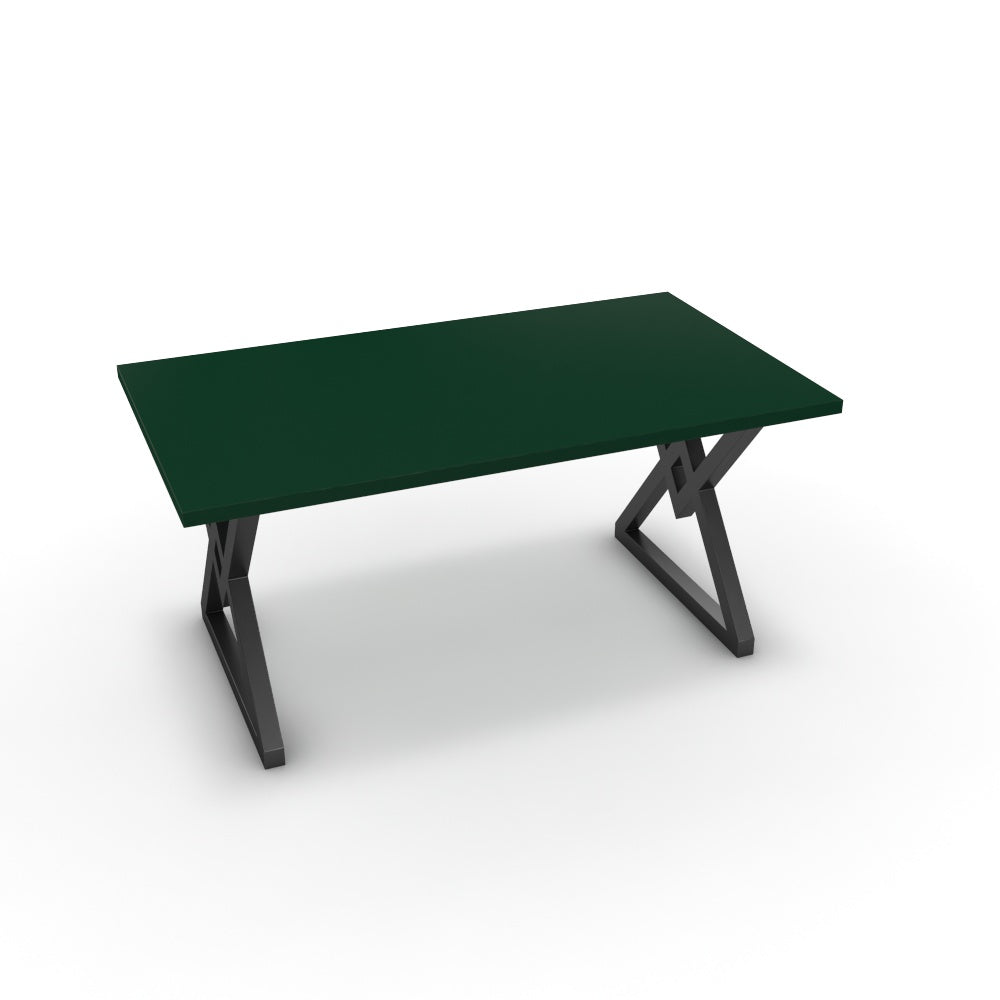 Étkezőasztal - Uttama fekete lábbal - Forest zöld, méret: 160x90