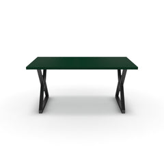 Étkezőasztal - Uttama fekete lábbal - Forest zöld, méret: 160x90