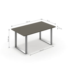 Étkezőasztal - Antara festett ezüst lábbal - Fosszil szürke, méret: 160x90