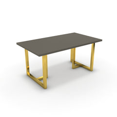 Étkezőasztal - Asara arany lábbal - Fosszil szürke, méret: 160x90