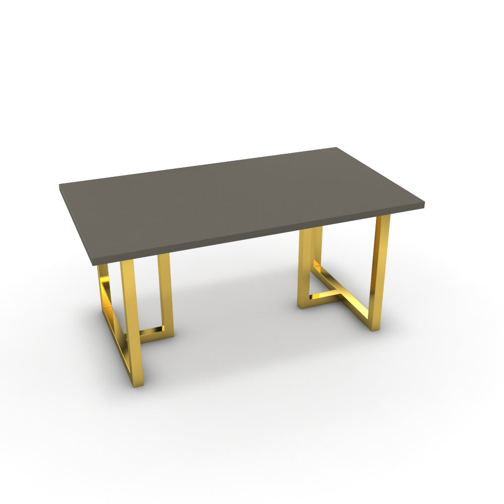 Étkezőasztal - Asara arany lábbal - Fosszil szürke, méret: 160x90