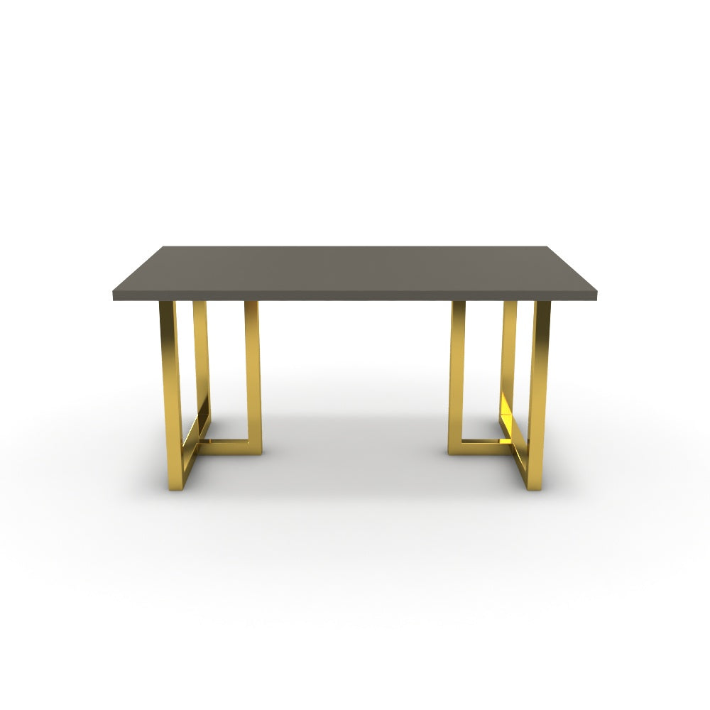 Étkezőasztal - Asara arany lábbal - Fosszil szürke, méret: 160x90