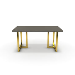Étkezőasztal - Asara arany lábbal - Fosszil szürke, méret: 160x90