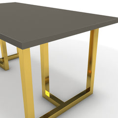 Étkezőasztal - Asara arany lábbal - Fosszil szürke, méret: 160x90