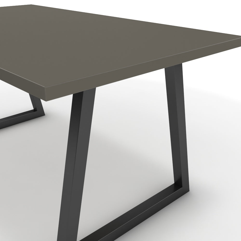 Étkezőasztal - Bala fekete lábbal - Fosszil szürke, méret: 160x90