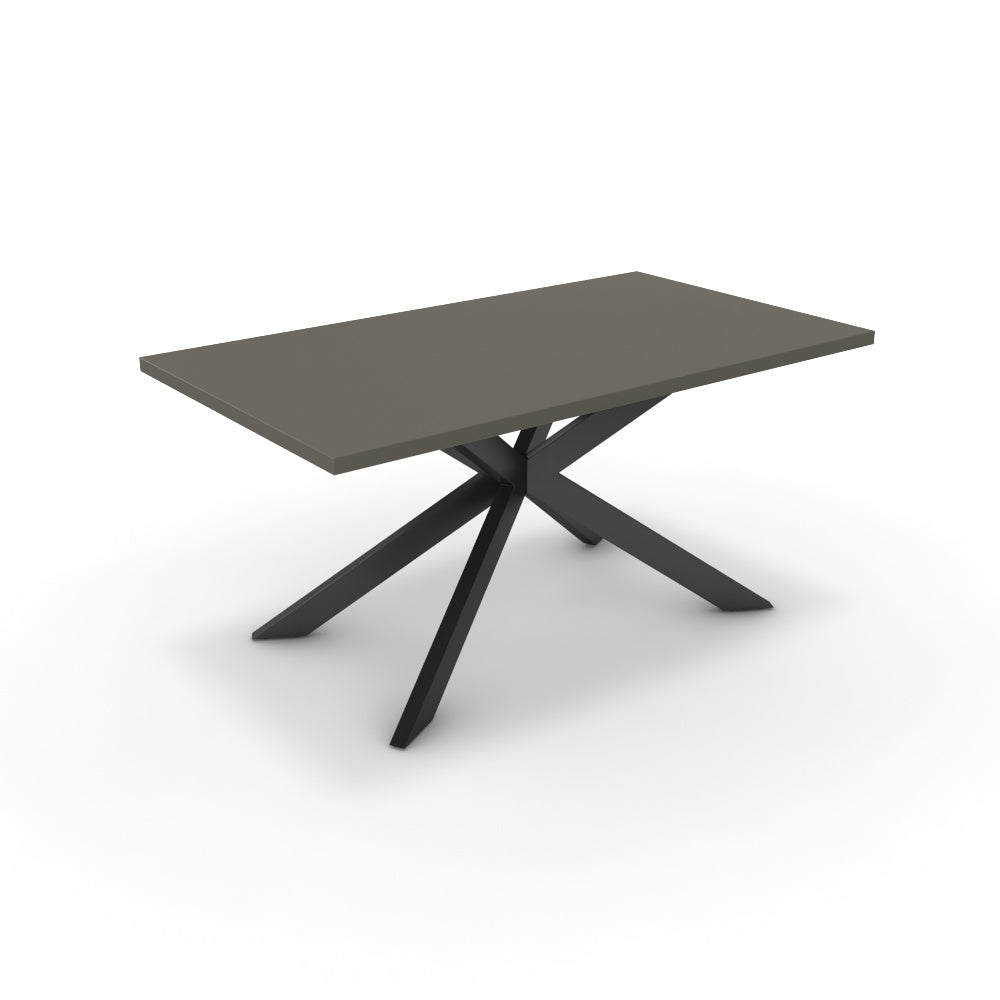 Étkezőasztal - Jama fekete lábbal - Fosszil szürke, méret: 160x90