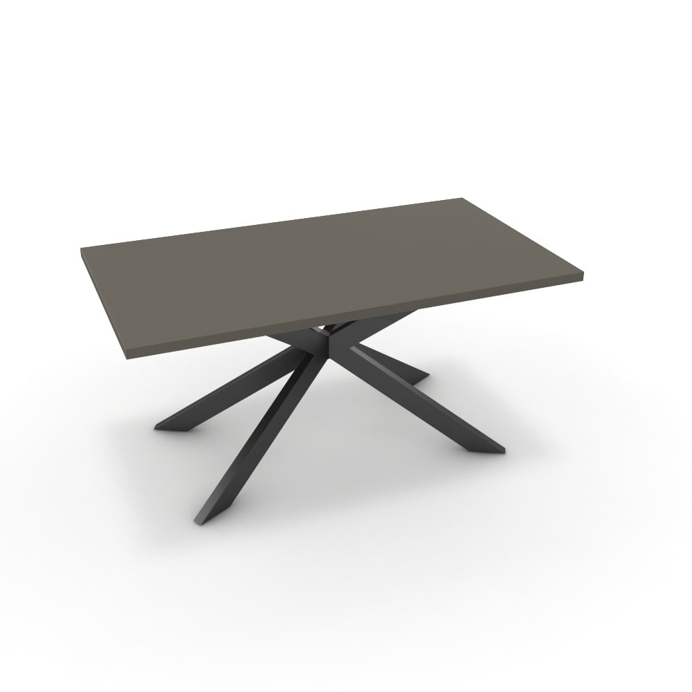 Étkezőasztal - Jama fekete lábbal - Fosszil szürke, méret: 160x90